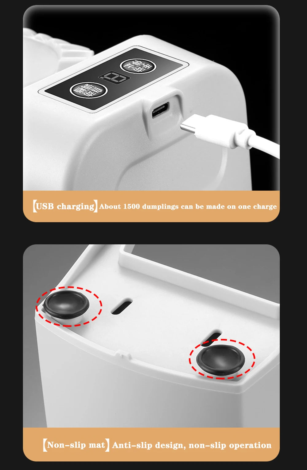 Tidesmit automatic electric dumpling maker machine with rechargeable pressing mold for empanadas and ravioli