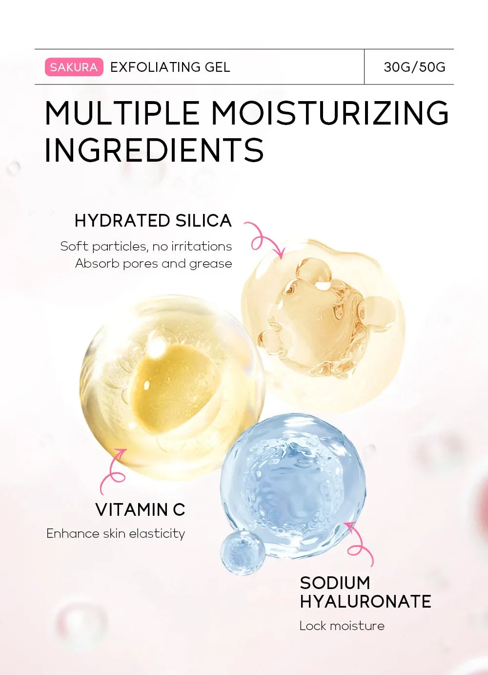 Sakura Exfoliating Peeling Gel | Smooth Face Scrub, 30g & 50g Tidesmit Scrubs Treatments Tidesmit