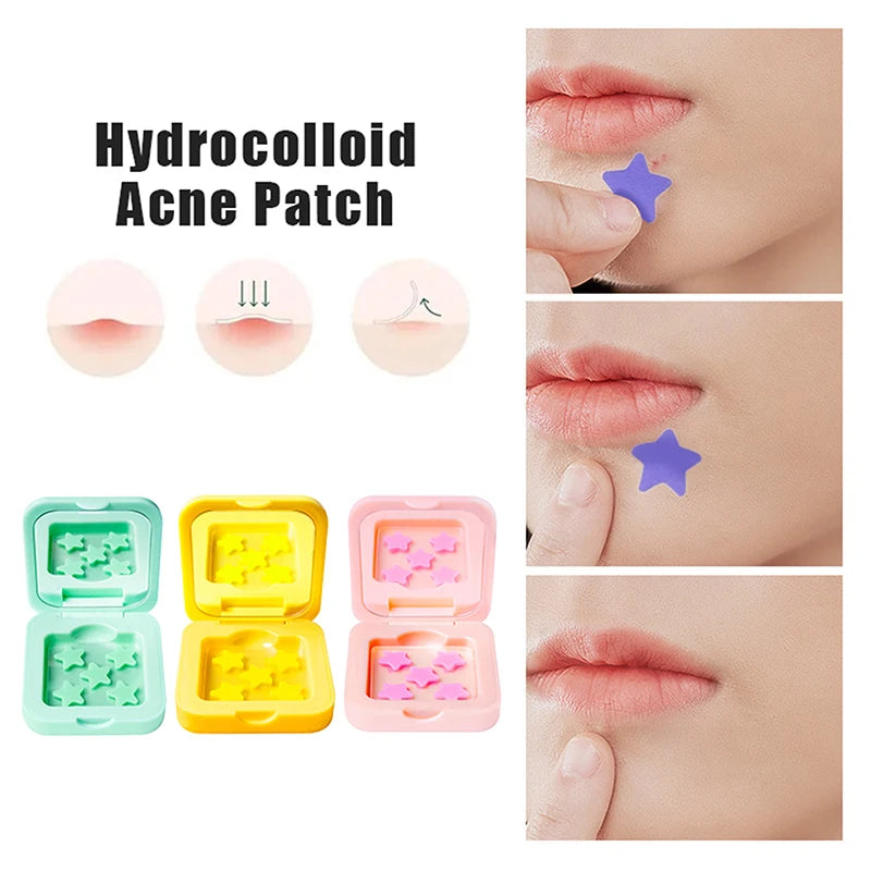 1Box Hydrocolloid Acne Patch Fade Repair Invisible Acne Removal Stickers Concealer Makeup Tool Star With Mirror