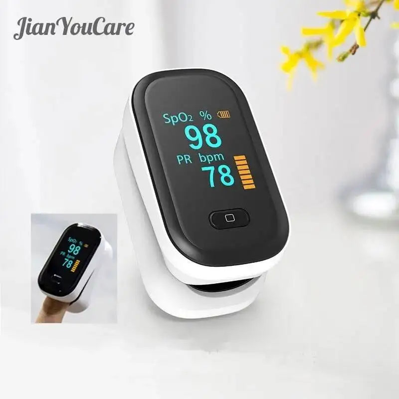 JianYouCare portable finger Pulse Oximeter Saturometer led Spo2 PR PI Oximetro De Dedo Blood Oxygen Heart Rate Saturation Meter