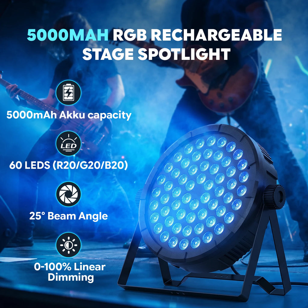Somspot 4PCS 36W 60LEDs PAR Lights RGB DJ Party Lights Stage Effect Lighting Projector for Bar Disco Concert Wedding Theater