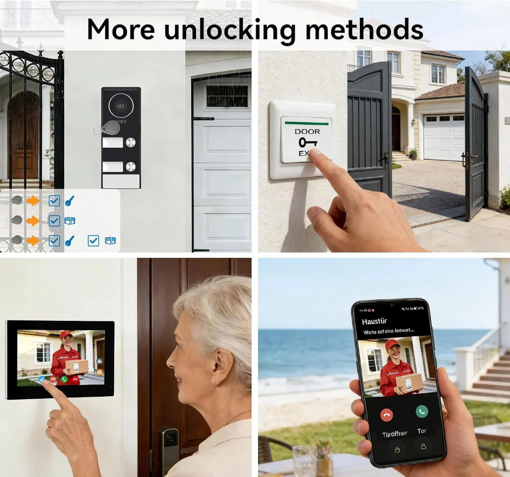 WiFi 10 Inch Video Door Bell Intercom System with RFID Doorbell Camera Family Multi Nits Apartment Video Door Phone Intercom