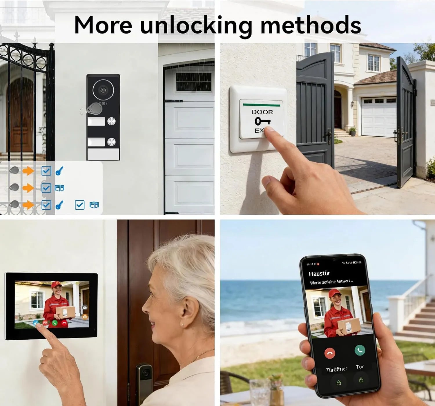 WiFi 10 Inch Video Door Bell Intercom System with RFID Doorbell Camera Family Multi Nits Apartment Video Door Phone Intercom