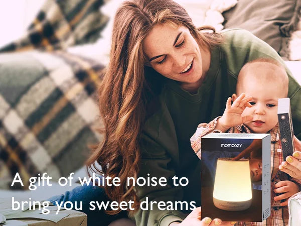 Momcozy Baby White Noise Sound Machine for Baby Sleeping, Night Light, 34 Soothing Sounds, Timer, App Remote Control,Alarm Clock