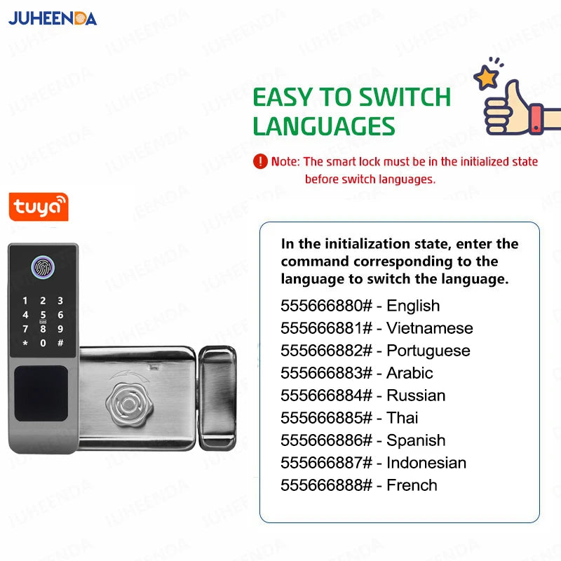 Fingerprint Gate Door Lock TUYA WIFI Outdoor Waterproof Smart Lock With Remote Control TTLOCK App Card Eletronico Digital Lock