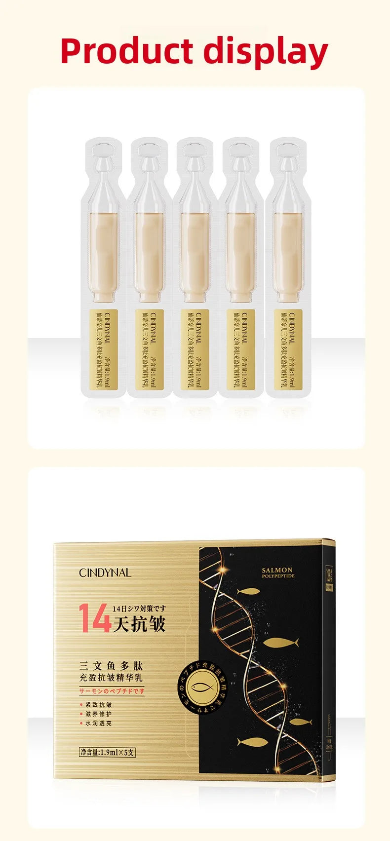 Salmon DNA Light Energy Anti- Wrinkle  Serum Fade Fine Lines Facial Moisturizing brightning Anti Aging Firming Skin Care