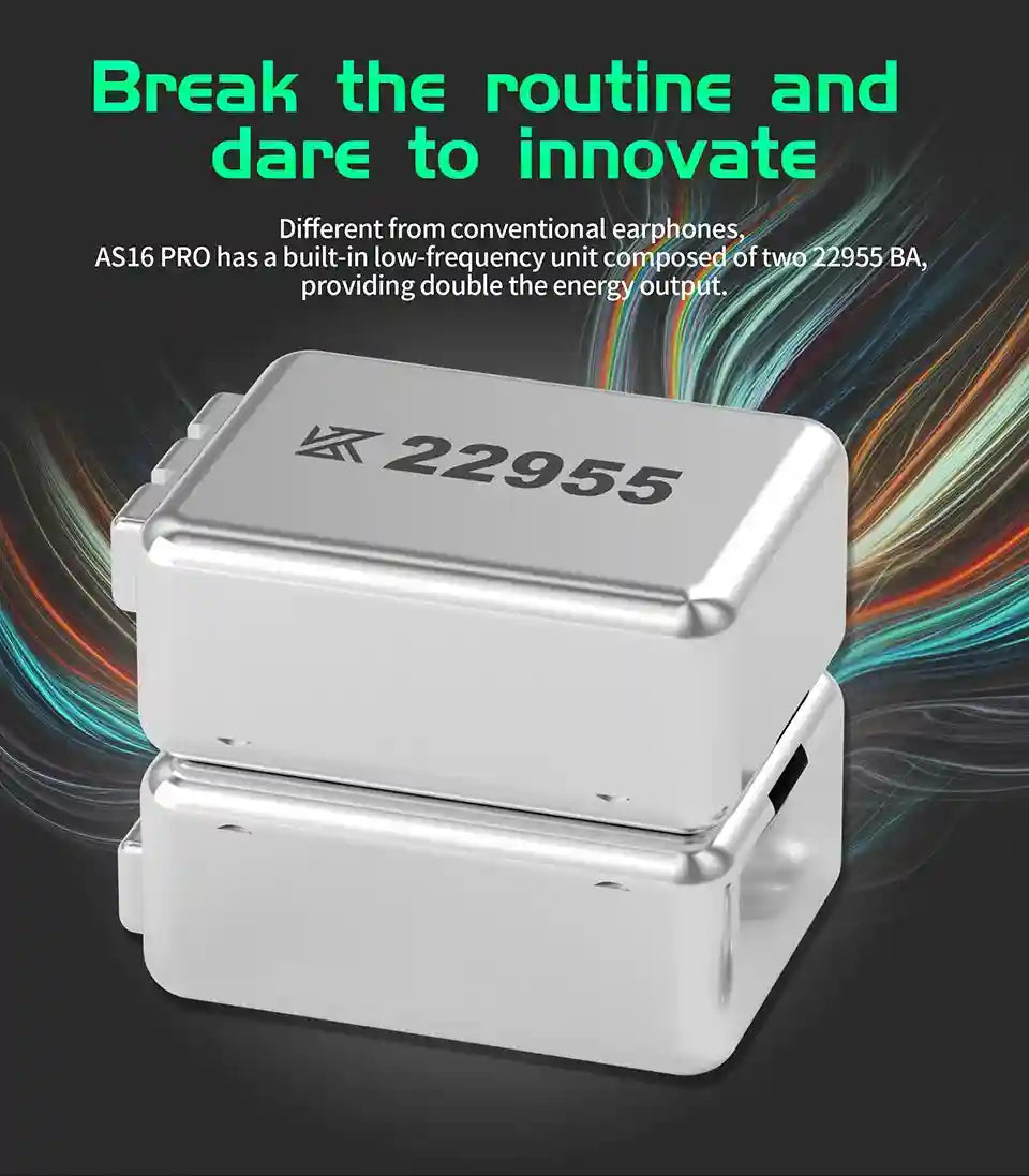KZ AS16 Pro In-Ear Monitors | 16BA Balanced Armature Studio Audio Tidesmit