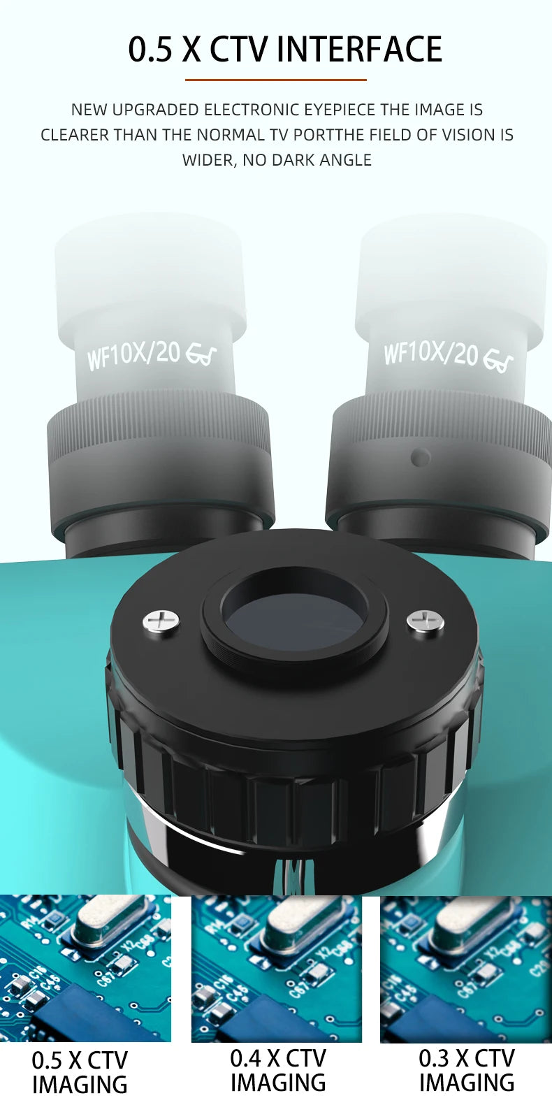 Trinocular Stereo Microscope 7-50X Zoom for Precision PCB Soldering Massage Chairs Tidesmit