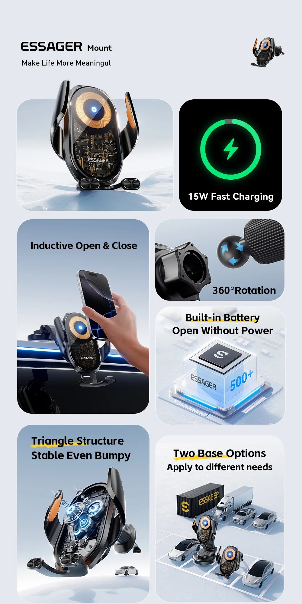 Magnetic Wireless Car Charger - MagSafe Compatible Fast Charging for iPhone Tidesmit