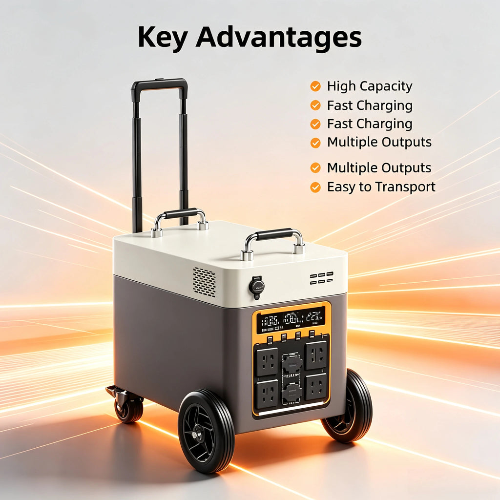 8000 Watts 10 KWh Outdoor Mobile Energy Storage Power Supply 220v Large-capacity Emergency Power Supply Supports Solar Charging