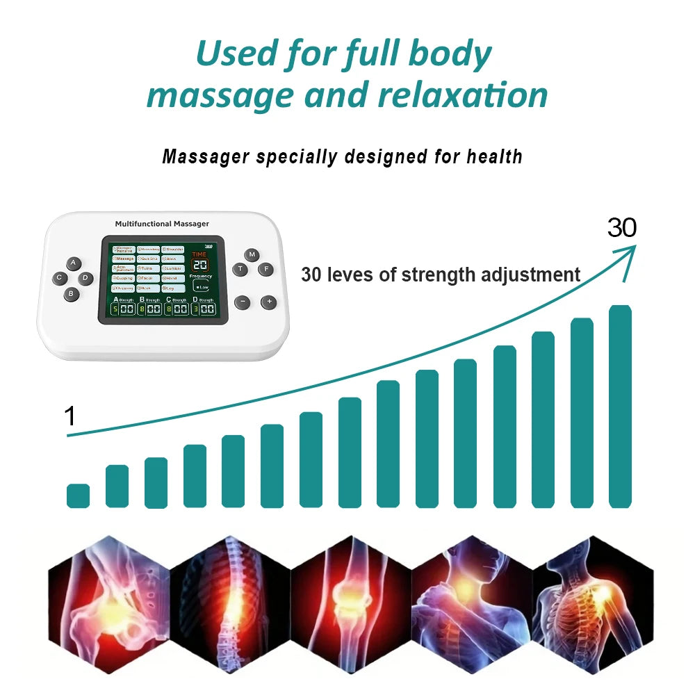 Electric Muscle Stimulator & TENS Pulse Massager - Tidesmit Body Shaping Massage Equipment Tidesmit