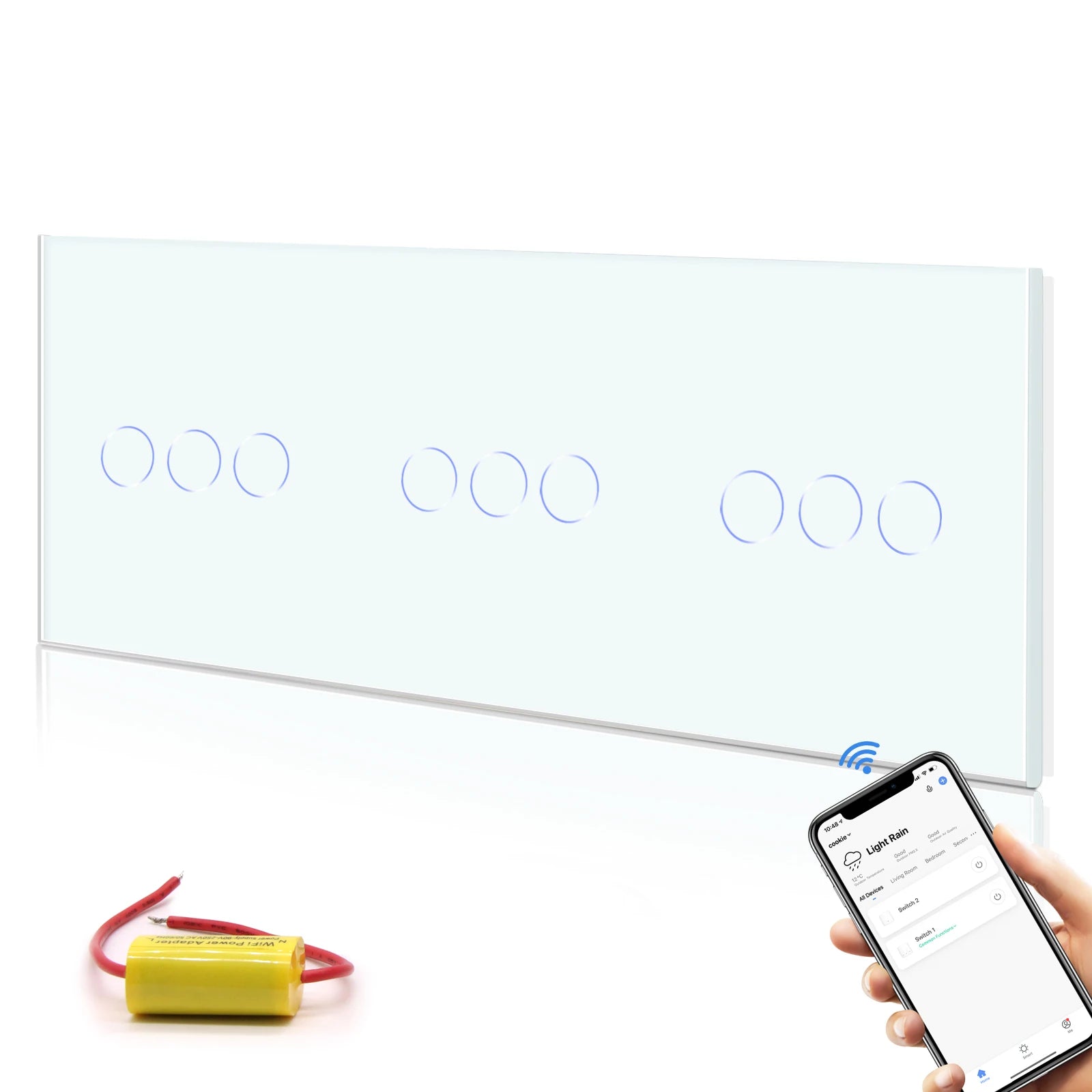 WiFi Smart Light Switch Touch Glass Panel - App-Controlled Automation 3G 3G 3G WIFI Switch Tidesmit