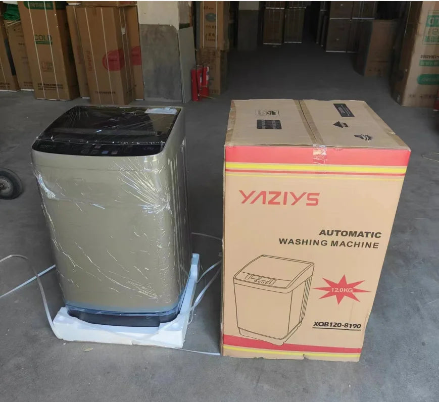 Tidesmit 12kg top load fully automatic washing machine, side angle view of wholesale laundry appliance