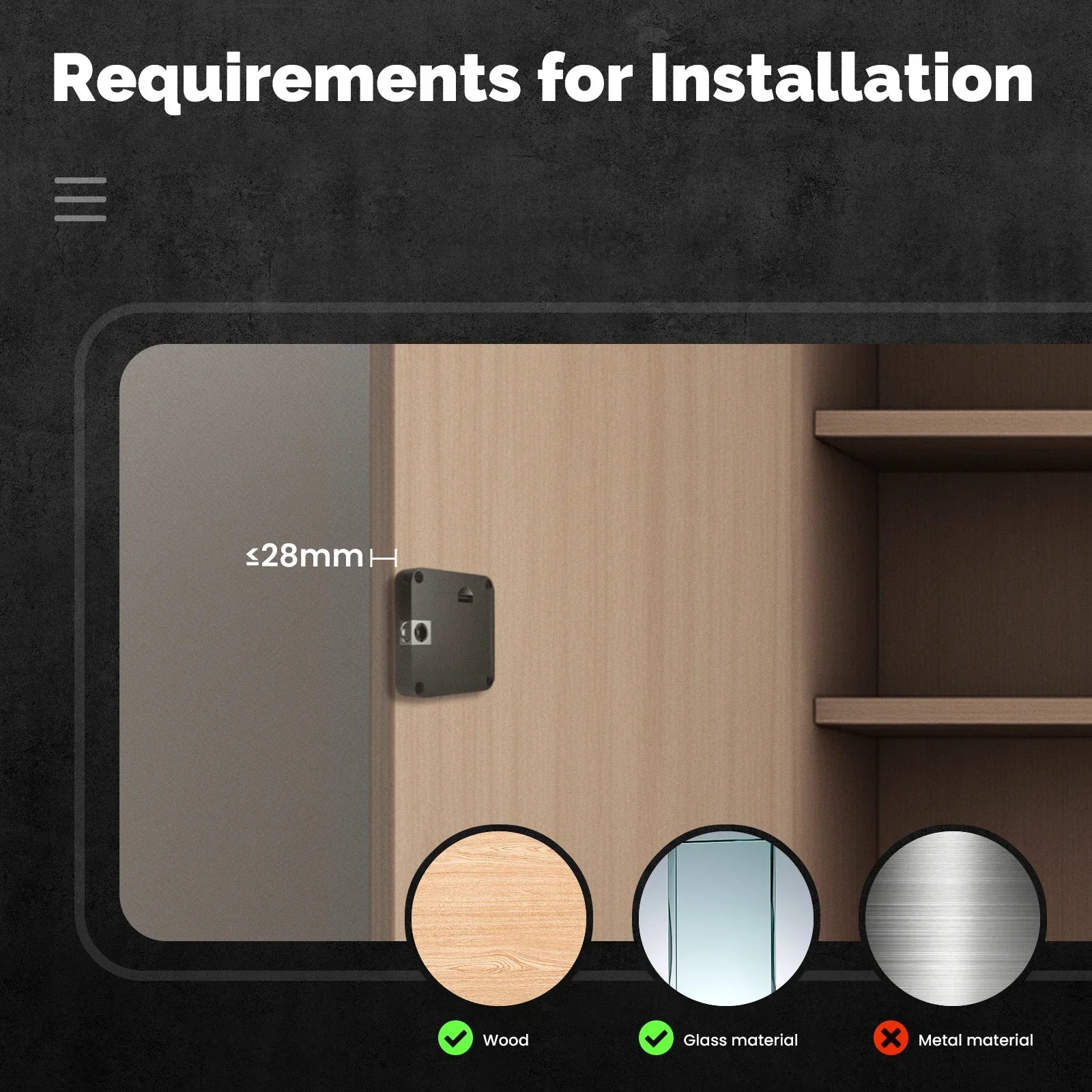 MOES Smart Bluetooth Drawer Lock Tuya App Remote Control Keyless IC Card Hidden Security Furniture Lock for Wood Cabinet Locker
