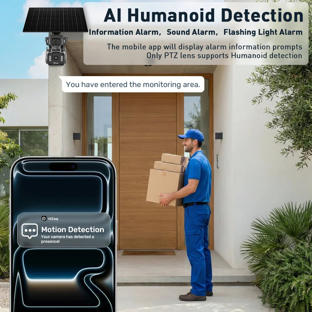 LS VISION Outdoor Surveillance Solar Camera 4g 12X Optical Zoom Cctv Home Cam With 24/7 Video Recording Dual Screen AOV Tracking