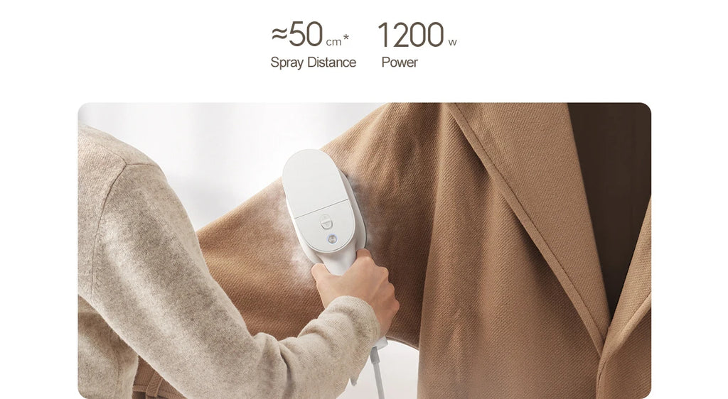Tidesmit MIJIA handheld garment steamer showing portable design for flat and hanging ironing and mite removal
