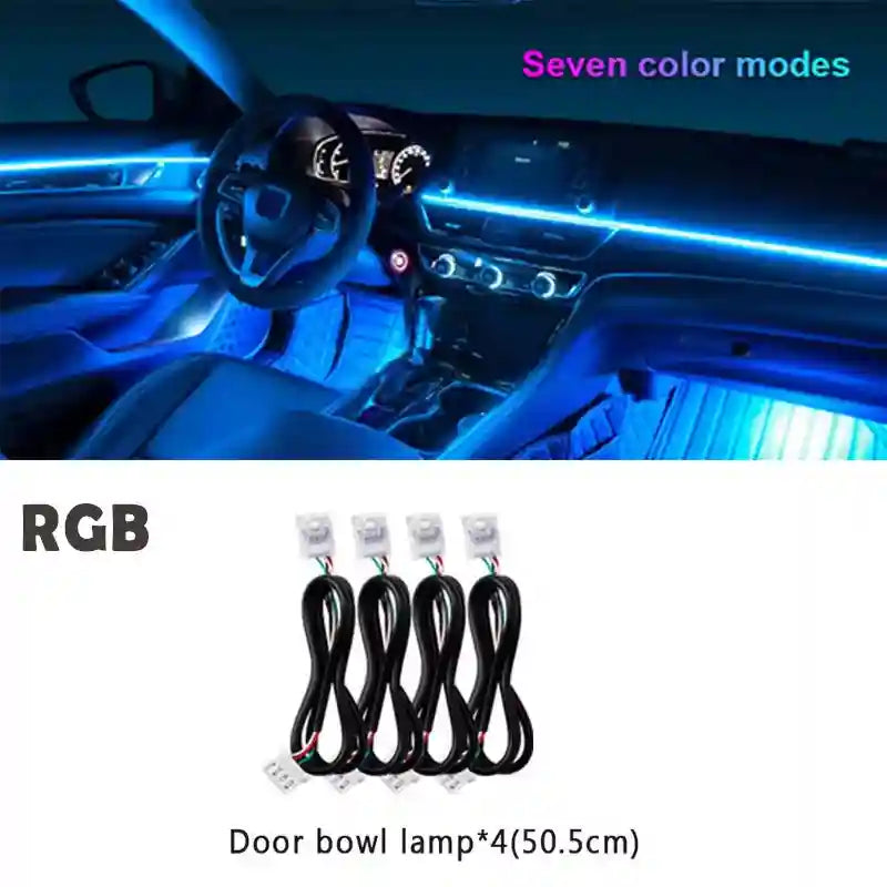 RGB Car Atmosphere Lamp LED Interior Strip Light Kit - Tidesmit door Lamp RGB not rainbow Tidesmit