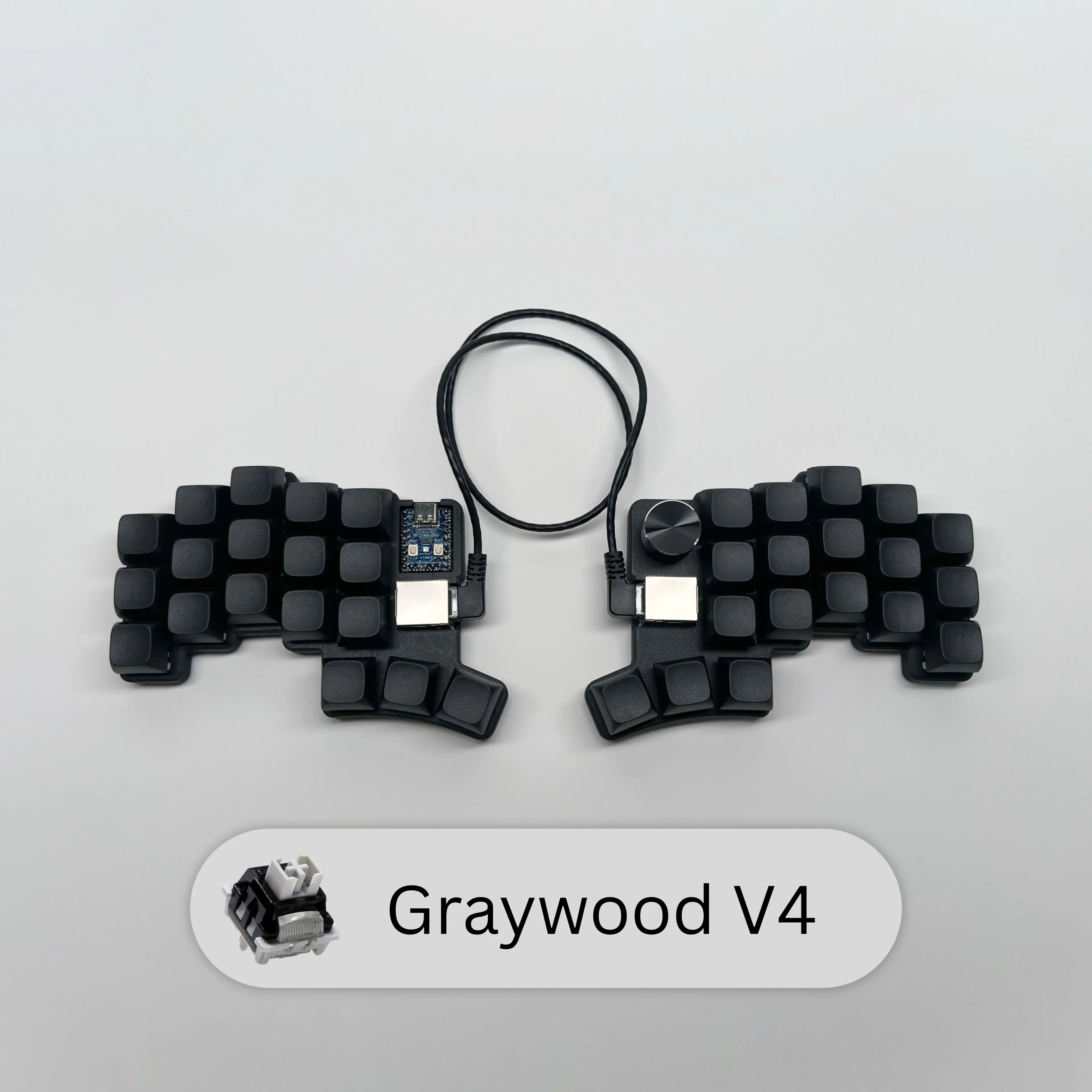 Cheapino V2 Split Keyboard - MX Silent Switches Wired QMK Firmware Vial Ergonomic Mechanical Keyboard Pre-soldered DIY Kit