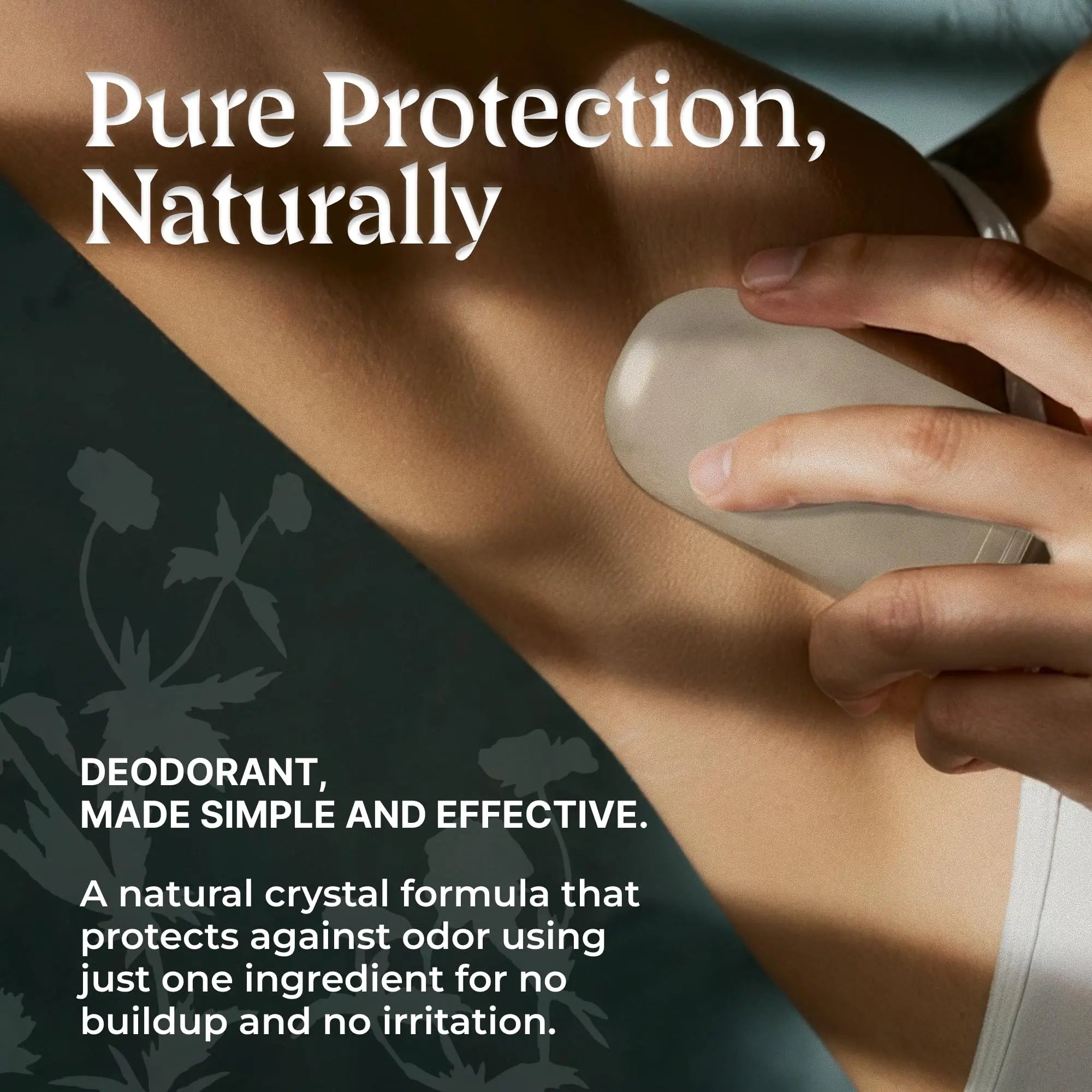 Tidesmit natural crystal potassium alum deodorant stick for 24-hour odor protection, aluminum-free and vegan.