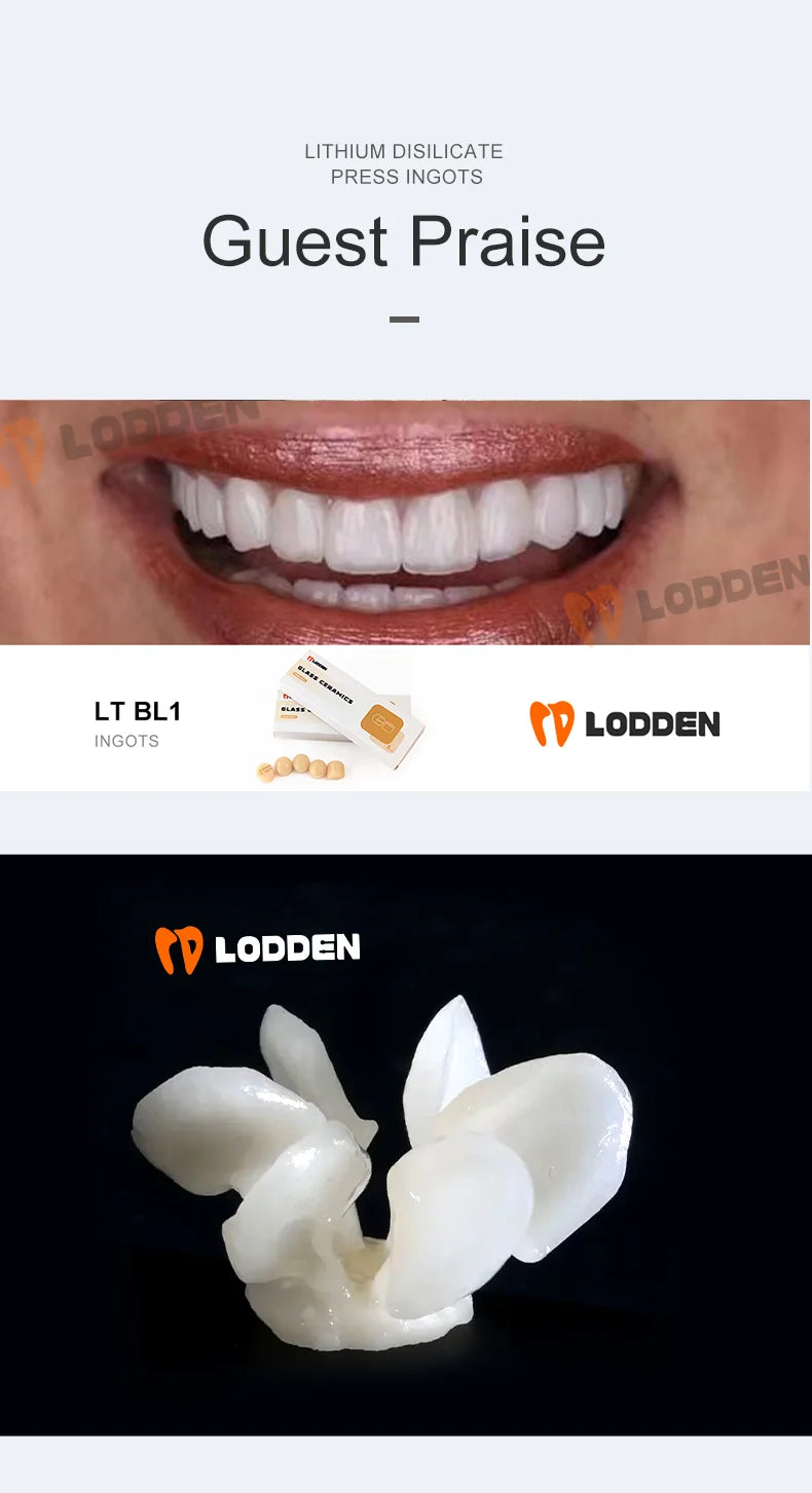 10Pcs Dental Press Lithium Disilicate Glass Ceramic Block Ingots HT LT For Ultra-Thin Veneer Dental Lab Restorative Materials