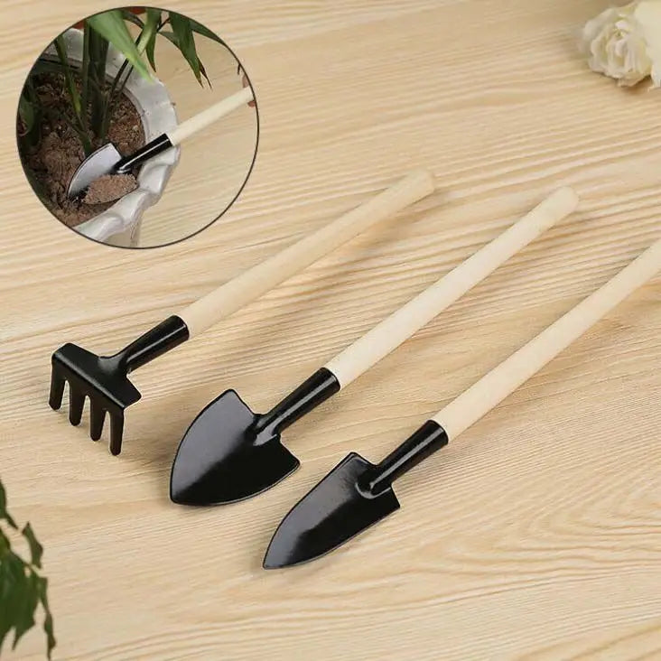 3PCS Planting Tools Mini Digging Weeding Garden Tool Set for Indoor Flower Pot Cactus Vegetables Small Plants Garden BZQ01