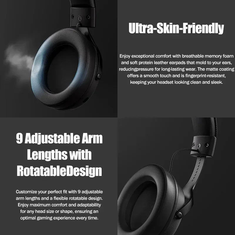 Wireless Gaming Headset V9 Pro - 7.1 Surround Sound Over-Ear Headphones Tidesmit