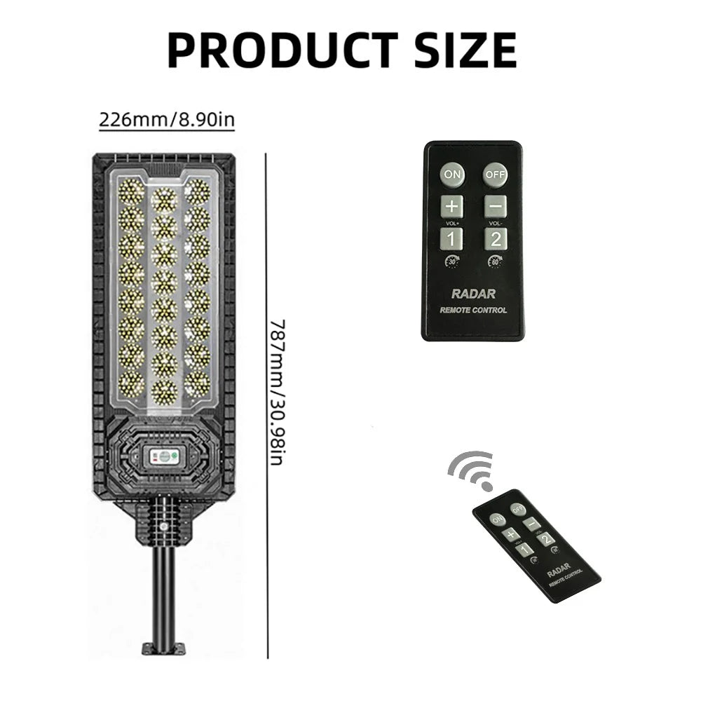8000W Solar Street Lights 480000LM Commercial Parking Lot Light Dusk to Dawn 6500K Solar Security Flood Lights for Road Garden