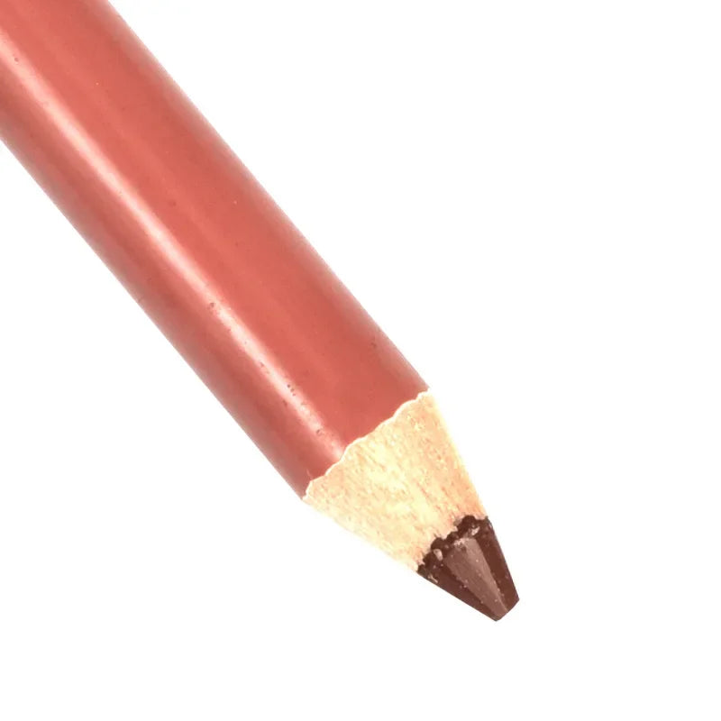 Velvet matte lip liner pencil in a deep brown shade, perfect for precise, waterproof lip and eye makeup application.