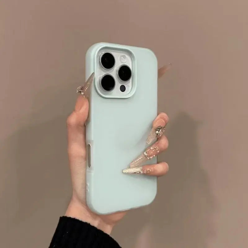 iPhone 17 Pro Max Case Soft Matte Silicone Shockproof Slim Fit Cover Light cyan Tidesmit