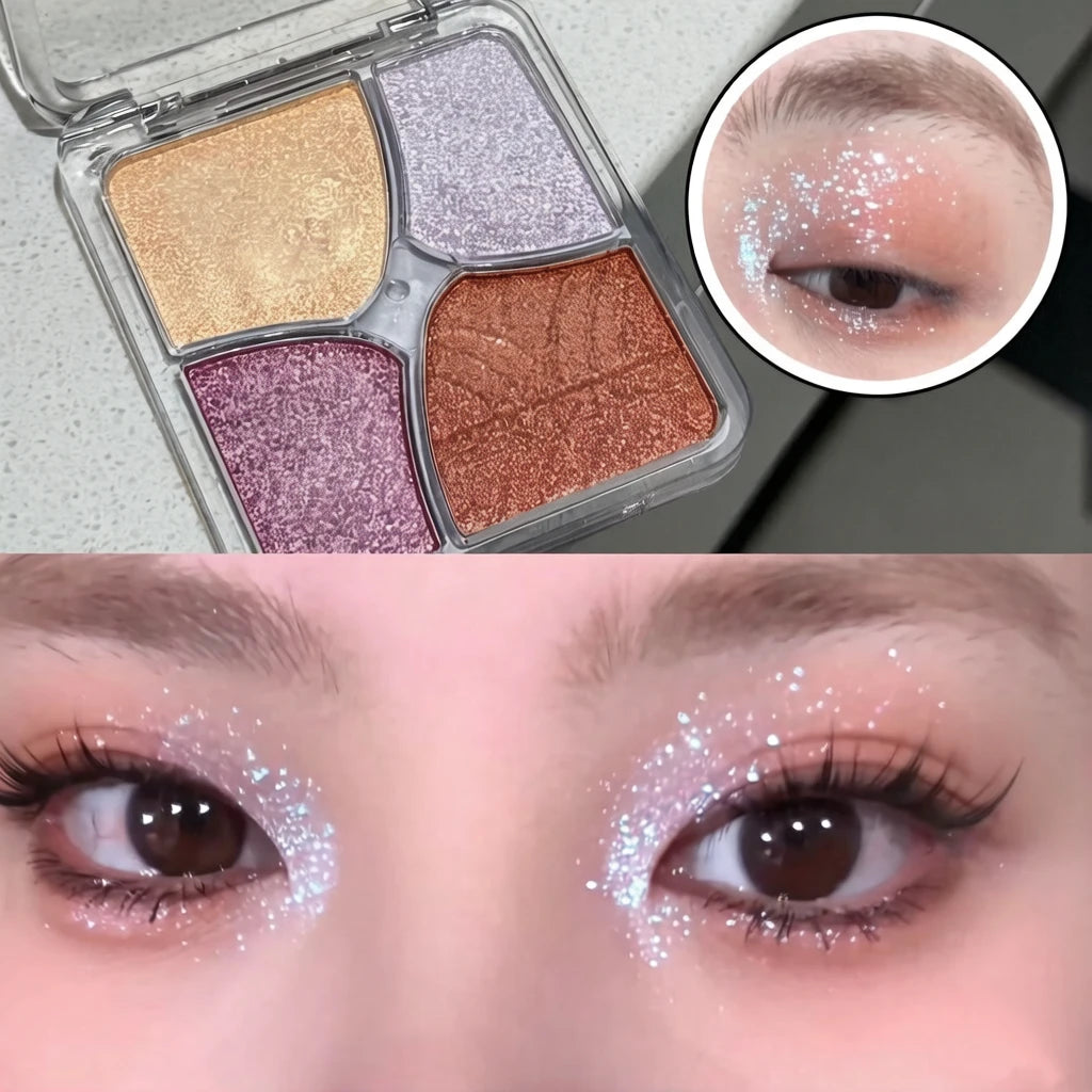 Tidesmit Herorange floral four-grid palette with matte blush highlighter and eyeshadow for smooth face makeup finish
