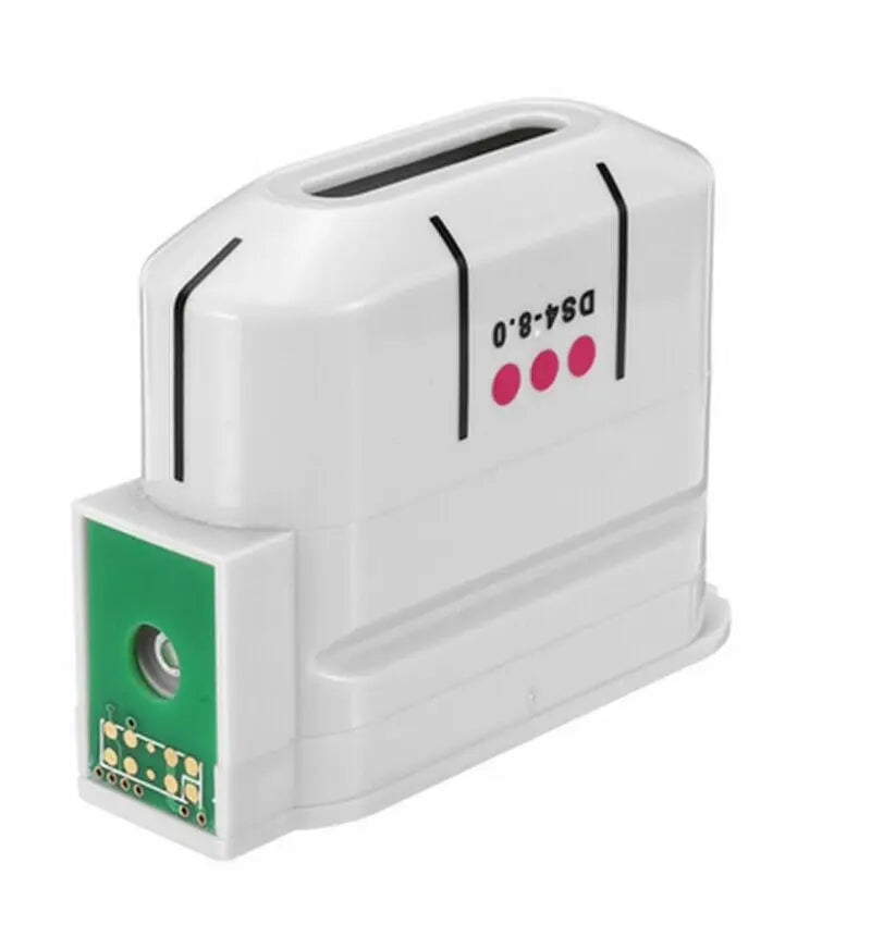 White HIFU machine replacement cartridge with DS4-8.0 label for professional facial and body anti-aging ultrasound.