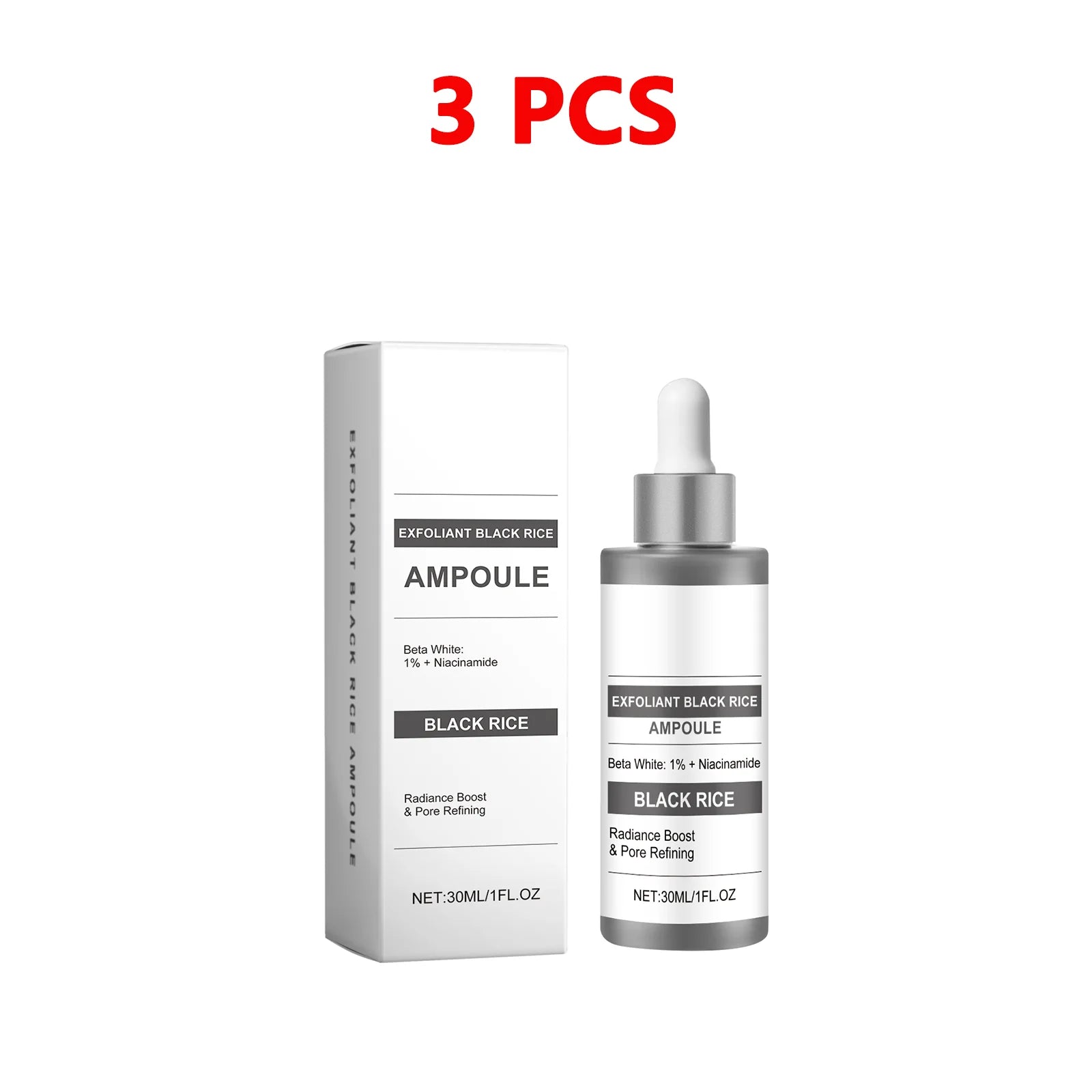 Black Rice Exfoliating Serum for Face and Body - Natural Skincare Scrubs Treatments 3pcs Tidesmit