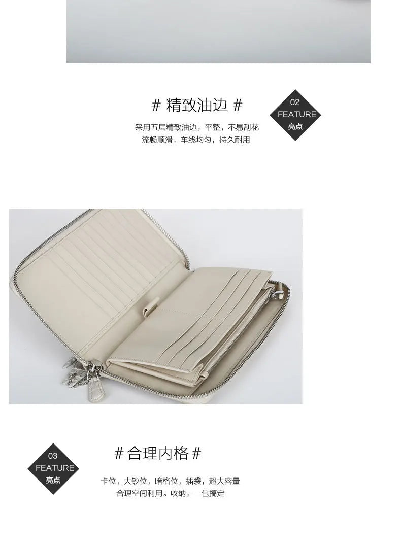 ourui Zipper male wallet Himalayan white long male handbags  men clutch bag