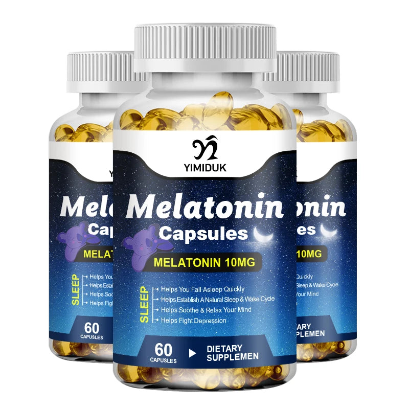 Melatonin 10mg, Sleep Dietary Supplement, No Habit, Deep Sleep Contains Melatonin - Healthy Sleep - 120 Capsules