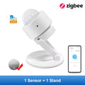 Zigbee PIR Motion Sensor - Smart Home Detector for Energy Efficiency 1 Sensor 1 Stand Tidesmit