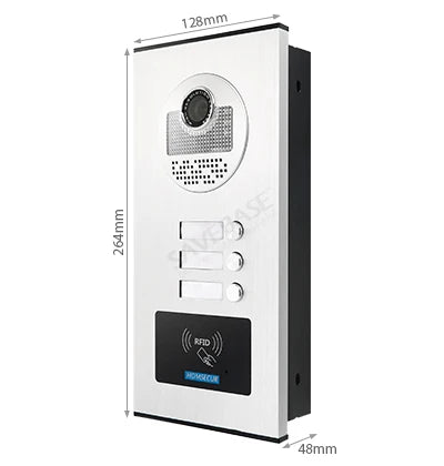 4.3" Hands-free Video Door Phone Intercom System for 3 Families RFID Outdoor Unit 3 Monitors Wired Doorbell Home Access Control