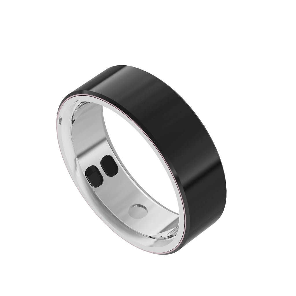 Smart Health Ring - Black Ceramic Fitness Tracker with Biometric Sensors black Tidesmit