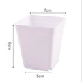 White plastic mini flower pot, square open top for nursery or succulents, 7 x 8 cm