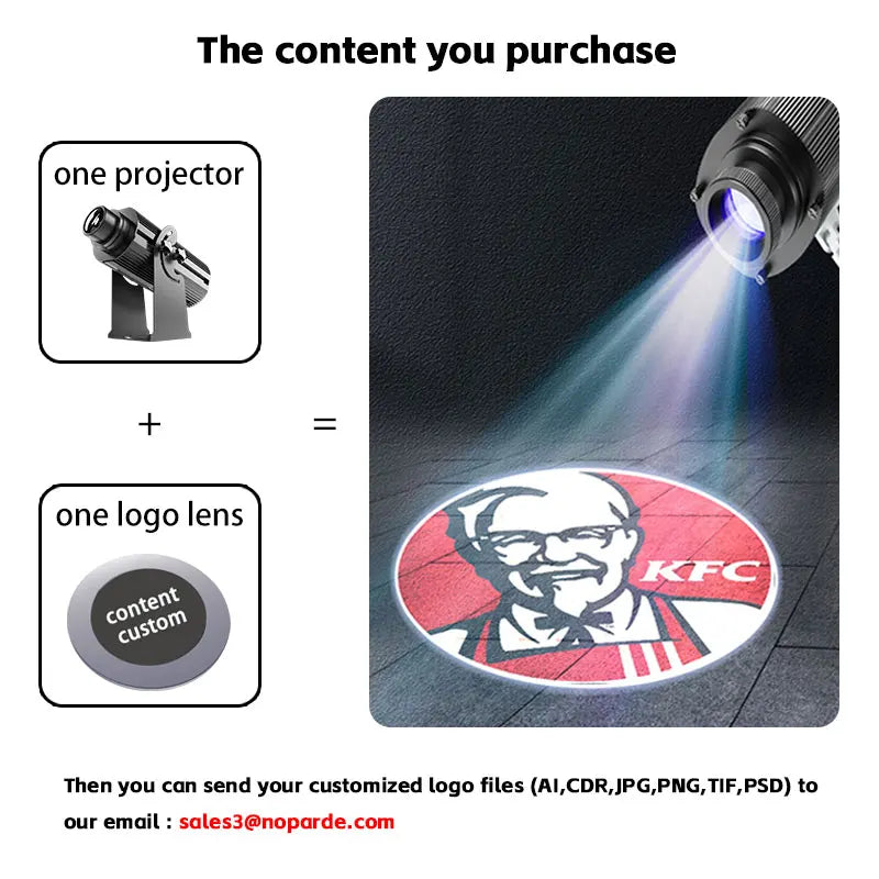 High Power 200W 300W Laser Light Projector ADS Logo Advertising Laser Show Text Customized Gobo Projection for Events