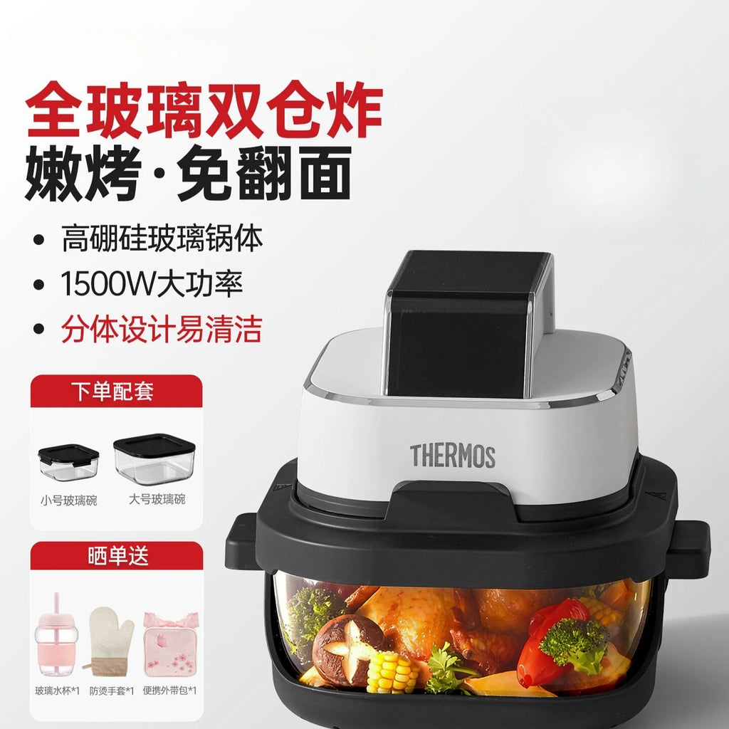 Air fryer household 2026 new small visual borosilicate glass large-capacity frying and baking machine