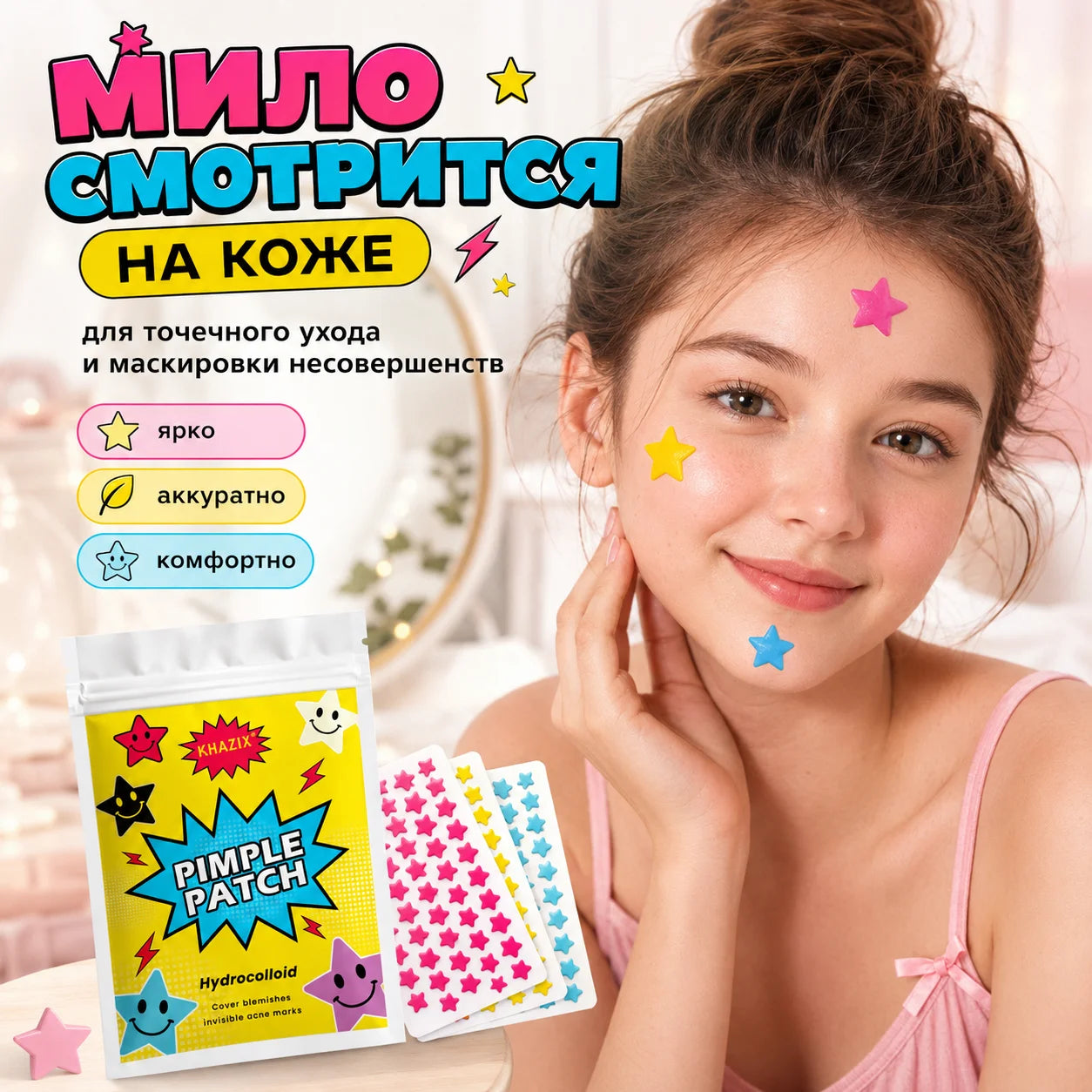240pcs Colorful Star / Pimple Patches / Acne Spot Covers / Blemishes / Pimple Marks / Unisex.