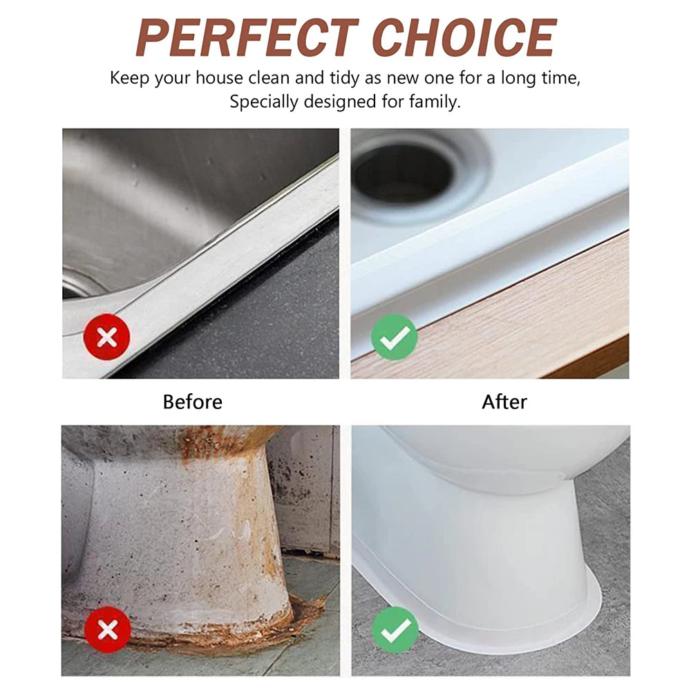 Bathroom Sealing Tape Self-adhesive Oil-Proof Kitchen Sink Caulk Seal Strip PVC Waterproof Shower Wall Sticker for Toilet Corner