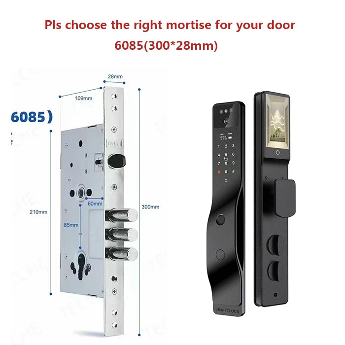 Face Recognition Smart Door Lock Israel Mortise Wifi Fingerprint Cerradura Tuya Inteligente Digital Lock With Camera For Home