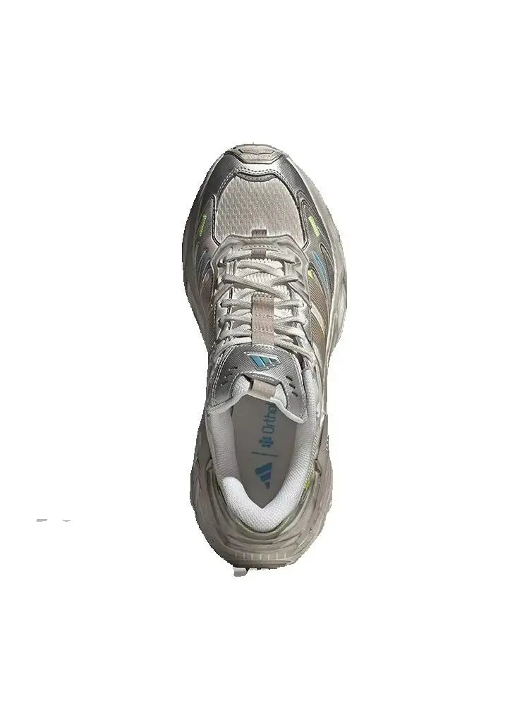 Adidas XLG STORM EDGE Low-Top Shock-absorbing  Dad Sneakers for Men and Women – Silver, Brown, and White JQ1667