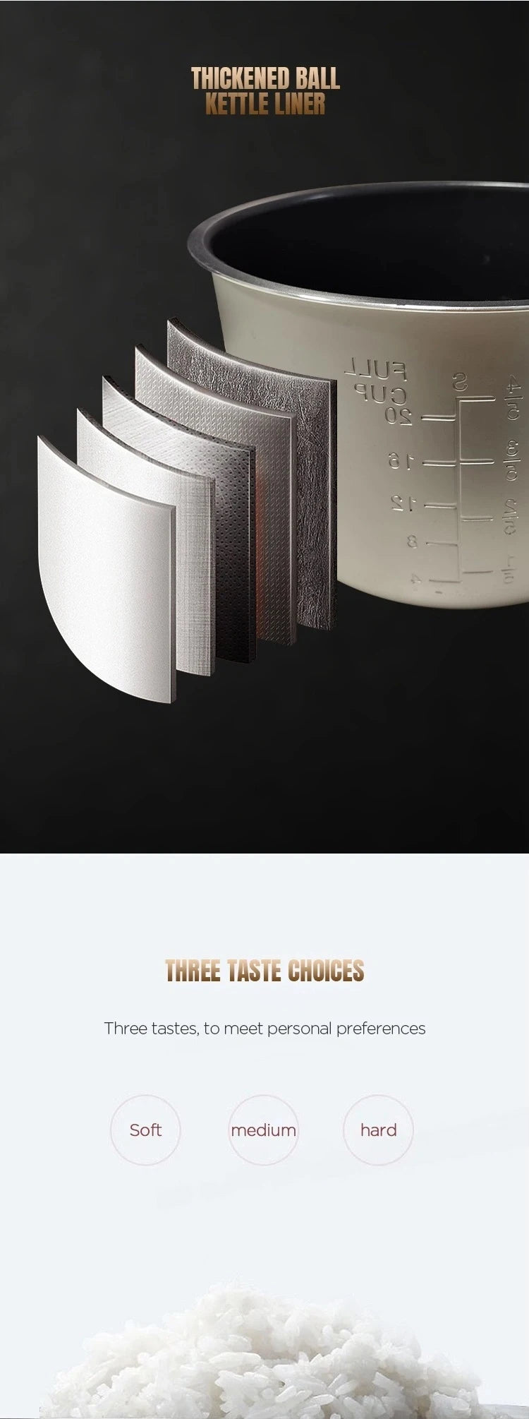 Thickened multi-layer pot liner inserts in white, gray, and black