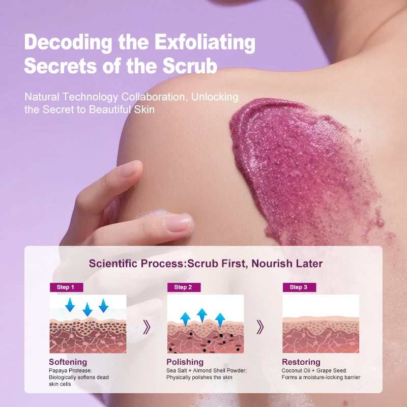 Lavender Body Scrub – Shea Butter Exfoliating Skin Care 500g Scrubs Treatments Tidesmit
