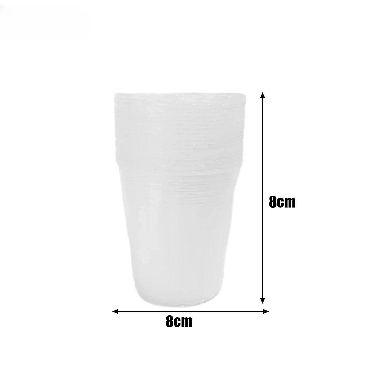 Clear plastic seedling pot cup, 8cm x 8cm size
