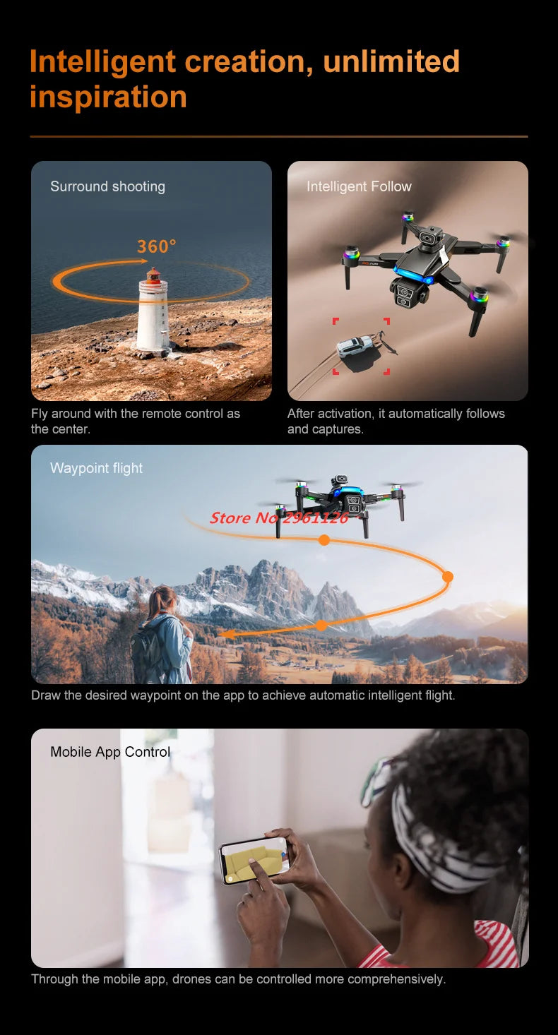 Tidesmit 8K GPS Drone with Obstacle Avoidance & 5G WiFi FPV Tidesmit