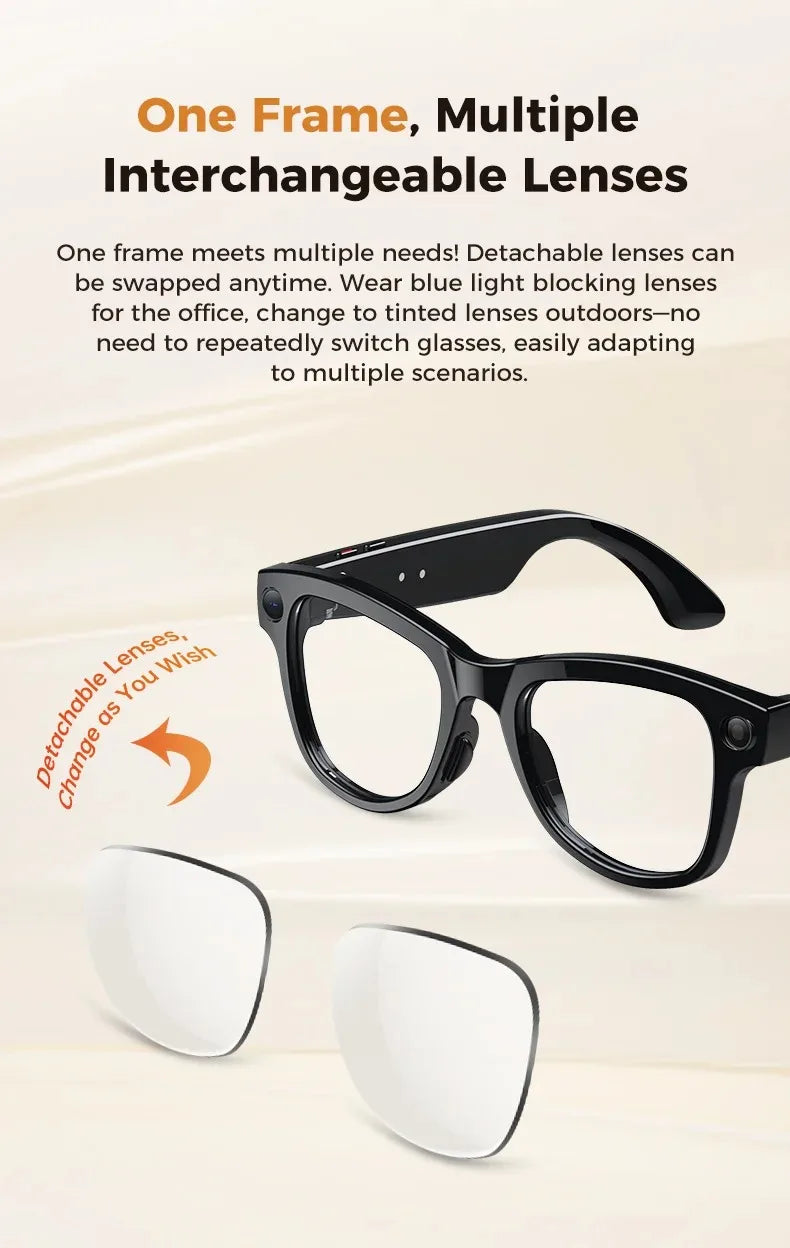 Smart Camera Glasses 4K HD Video Recorder with Integrated Voice Assistant Tidesmit