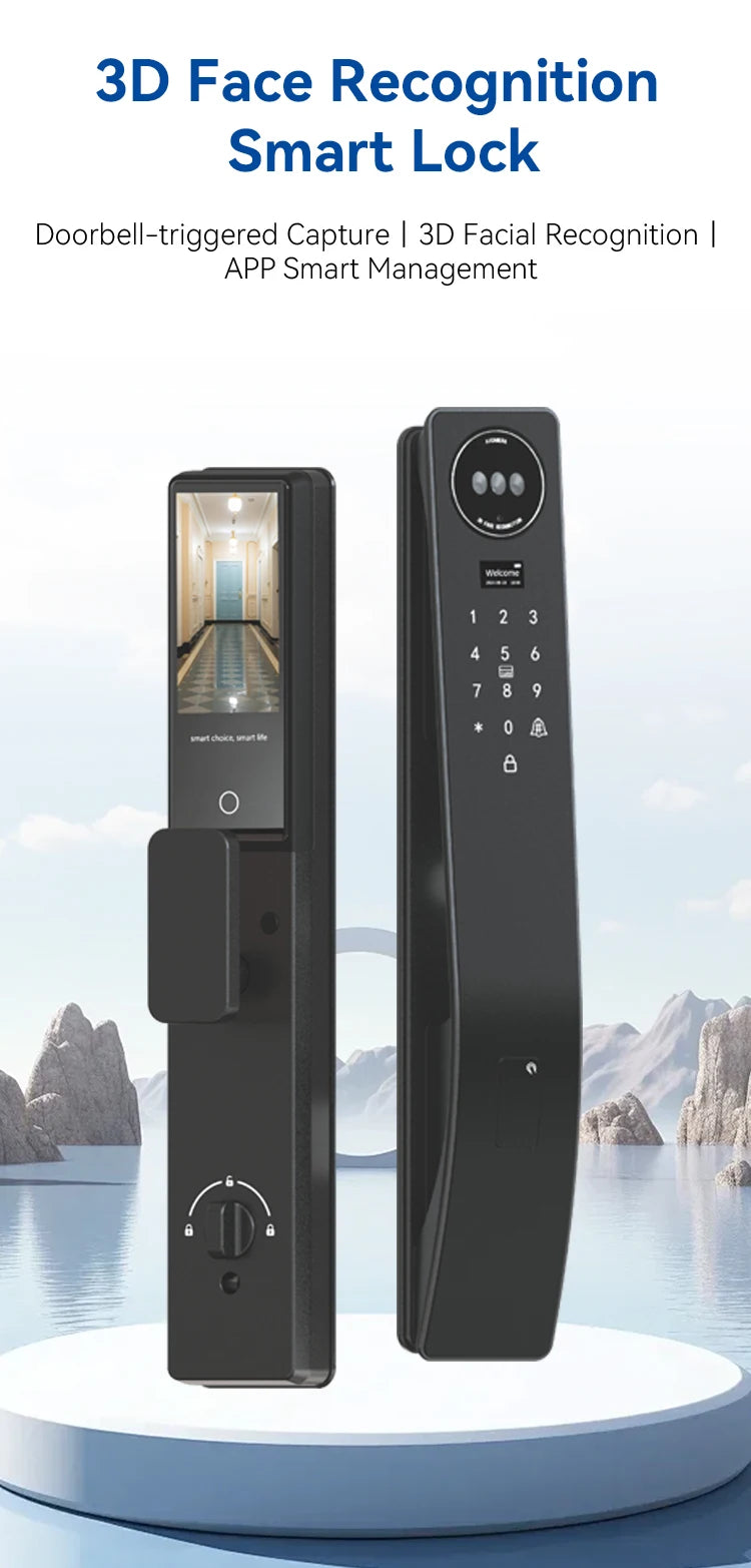 Smart Door Lock Tuya Wifi Smart Fingerprint Cerradura Inteligente Digital Safe Door With Camera Lock For Home